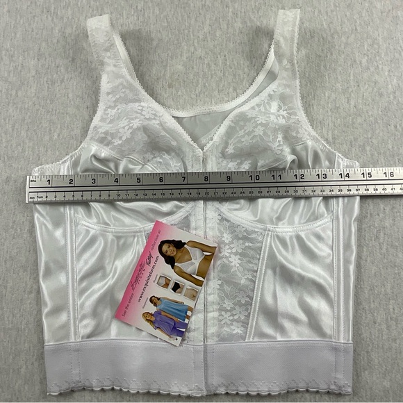 EXQUISITEFORM RN#139861 POSTURE SUPPORT WOMEN’S LONGLINE / BRA SIZE:36C WHITE - Picture 9 of 15